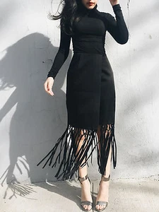 Keepsake Across The Water Black Fringe Skirt Size XS or S - Picture 1 of 2