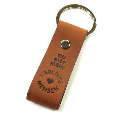 LUMINICK Leder Schlüsselanhänger, Du bist mein Lieblingsmensch, Liebe, Geschenkbox