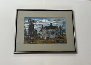 James L. Miller Jim Washington Pintura Original Casa Antigua Artista Arte Popular De Colección - Imagen 1 de 11
