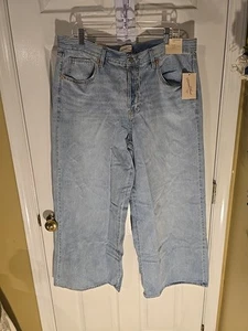 Mid-Rise Super Wide Leg Jeans Universal Thread Light Wash Womens Size 16 - Picture 1 of 8