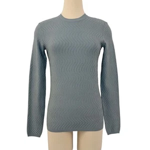 Giorgio Armani Wave Textured Jacquard Long-Sleeve Crewneck Sweater Top 46 (US10) - Picture 1 of 12