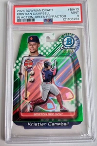 2024 Bowman Draft Kristian Campbell In Action Green Refractor #/99 PSA 9 MINT - Picture 1 of 2