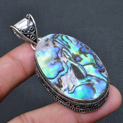 Colgante de joyería hecha a mano concha de abulón 2,46" I001 Foto 1 de 3