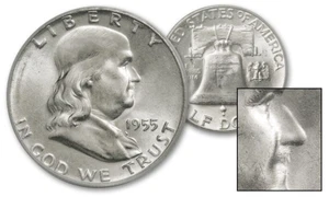 (20) 1955 $10 GEM BU PL Roll Ben Franklin Silver 'BUGS BUNNY' ERROR HALF Dollars - Picture 1 of 7