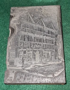 WAKEFIELD SEIS CHIMENEAS ORIGINALES ~ Shop below P Bell 51/4x 31/2" bloque de impresión 1917 - Imagen 1 de 4