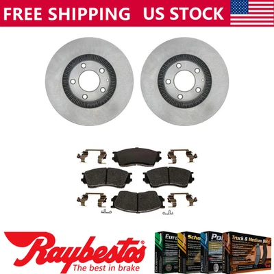 Kit de rotores de freno delanteros + pastillas de cerámica y herrajes para Mazda Millenia 2001-2002 Foto 1 de 4