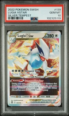 2022 POKEMON SWORD & SHIELD SILVER TEMPEST #139 LUGIA VSTAR PSA 10 - Image 1 of 2
