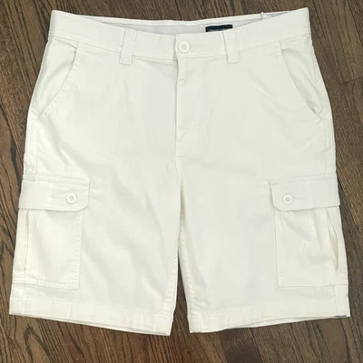 New St John's Bay Cargo Shorts Men's Size 34 Comfort Stretch White - Image 1 of 4
