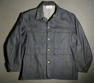 Vtg Universal Overall Denim Jacket Stone Cutter Mens 48 Made In USA Sanforized - Picture 1 of 6