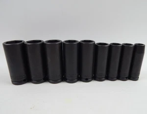 Proto Professional 1/2” to 1-1/8” Deep Impact Socket Set 1/2” Drive SAE 9pc 6pt - Picture 1 of 10