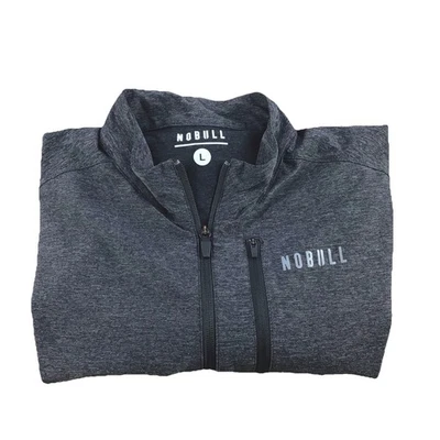 NOBULL Lightweight Jacket Men's Sz Large Athletic Gym  Gray/Black Full-Zip - Image 1 of 4