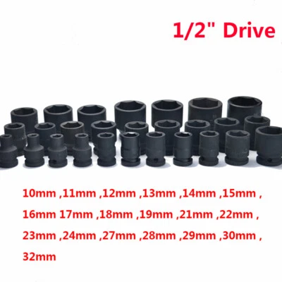 Deep Impact Socket Set 1/2" Drive Short Reach 6 Point Metric Socket 10mm - 32mm - Image 1 of 4