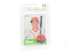 2012 Topps Heritage #H650 Bryce Harper Washington Nationals RC Rookie BGS 9.5 GE