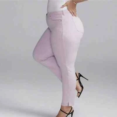 NYDJ Curves 360 Slim Straight Ankle Side Slits In Lilac Petal Size 28 - Image 1 of 4