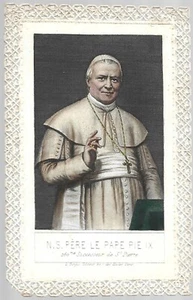 Santino - N.S. Pere Le Pape Pie IX - Canivet Meccanico Spitze 1867 - Bild 1 von 2