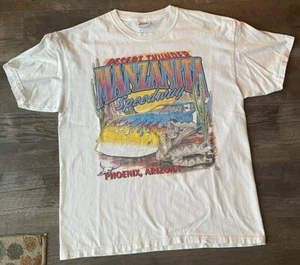 Vintage Racing Tee T Shirt 2 Sided MANZANITA SPEEDWAY Desert Thunder Phoenix AZ - Bild 1 von 11