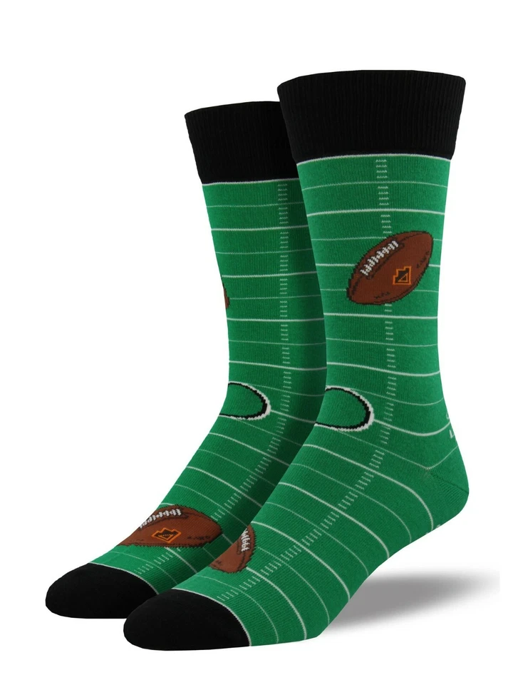 ¡NUEVO! Calcetines Socksmith Hombre Novedad Crew Calcetines "Fútbol" / Verde Foto 1 de 1