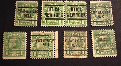 8 - 1922 US Stamps Scott Nos. 552 - 1 Cent Precanceled - Used - Image 1 of 4