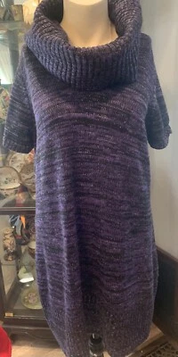 Vestido suéter Notations cuello alto púrpura/negro para mujer talla XL Foto 1 de 4