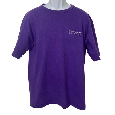 Rhode Island College Vintage 90s  Tee Adult Large Purple Logo 7 Made In USA - Image 1 of 4