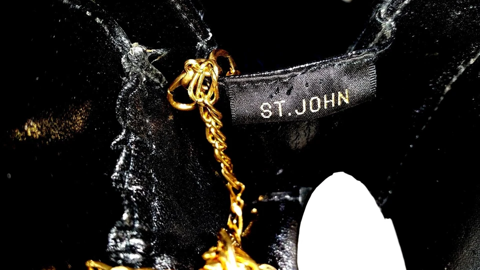 St. Johns pequeño cocodrilo sintético negro. bolso estampado con correa de cadena  Foto 1 de 4