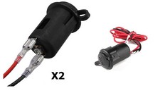12V UNIVERSAL CAR CIGARETTE LIGHTER SOCKET CONNECTOR ADAPTOR + COVER & WIRE X2