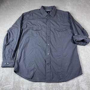 JF Mens Dress Shirt XL J Ferrar Geometric Print Button Cuffed Sleeve Casual - Picture 1 of 11