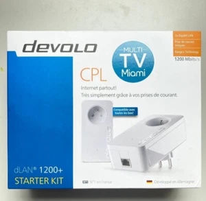 CPL DEVOLO 1200 DLAN, 2 PRISES CPL ET 2 FICHES JR45 NEUF COMPATIBLE AVEC LS BOX - Zdjęcie 1 z 12