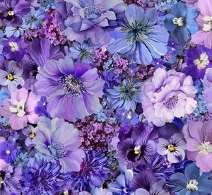Garden Delight•Packed Floral, Flower Fabric 100% Cotton•1 yd•BTY*Fast Ship! - Picture 1 of 3