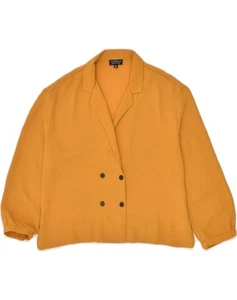 TOPSHOP Womens Double Breasted Blazer Jacket UK 14 Large Yellow Polyester AP36 - Picture 1 of 3