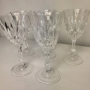 5x Cut Crystal Vintage Wine Glasses Stemmed Glasses Decorative Set Of 5 - Bild 1 von 15