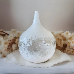 Hand Blown Art Glass Squat Bud Vase 11.25 Inches Tall Decor - Picture 1 of 9