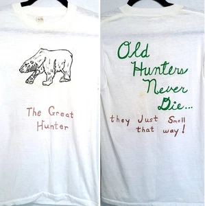 Vintage 70s 80s Men's M Distressed Paper Thin T-Shirt Single The Great Hunter - Picture 1 of 11