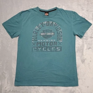 Harley Davidson Shirt Men L Green MT Rainier Seattle Washington Motorcycles Bike - Picture 1 of 7