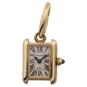 Cartier seltener Saphir 18k Gold Louis Tank Uhr Charm Anhänger - Bild 1 von 5