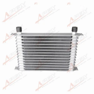 Universal 14 Row 10AN AN-10 Engine Transmission Oil Cooler Trust Style Silver - Picture 1 of 1