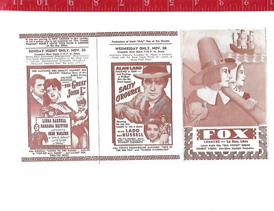 Folleto de película de colección Fox Theatre La Rue Ohio desplegable años 40 #2 Foto 1 de 2