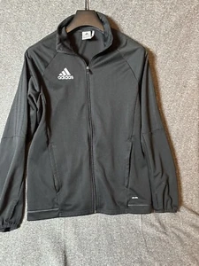 ADIDAS Jacket Womens Medium Black Zip Up Track Jacket Performance Wear Athletic - Picture 1 of 14