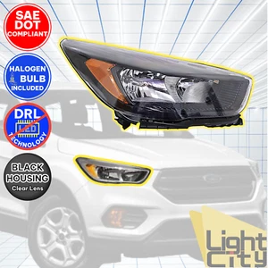 [Halógeno] Faro negro pasajero Ford Escape 2018-2019 sin LED DRL RH - Imagen 1 de 11