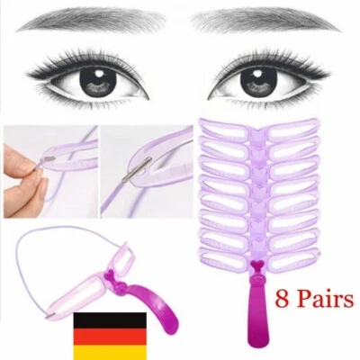 Augenbrauen Schablone wiederverwendbar Vorlagen 8 verschiedene perfekte Form-. - Bild 1 von 4