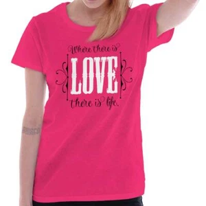 Cute Love Inspirational Positive Saying Gift Womens Top Junior Graphic Tee - Picture 1 of 11