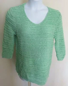 Mint Green DANA BUCHMAN Pretty Lightweight Knit SWEATER Ladies XL Spring Summer - Picture 1 of 2