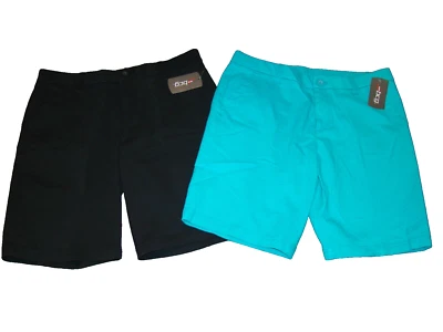 NWT Lot Of 2 BCG Roughin'it Womens Size 10 Chino Shorts Black Blue Turquoise - Image 1 of 4