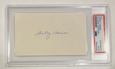 Henry "Hinkey" Haines - NY Giants - Autographed / Signed Index Card - PSA/DNA - Image 1 of 2