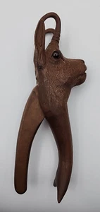 ANRI/Black Forest/Suisse Carved Mountain Goat Ibex Nutcracker Large Glass Eyes - Picture 1 of 24