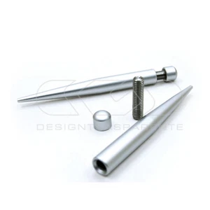 2 Sostegni per targhe da banco e cornici da tavolo in alluminio argento - Foto 1 di 2