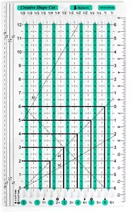 Regla de acolchado ranurada antideslizante Skyhawk corte en forma creativa rejilla de 6,5"" x 12 - Imagen 1 de 7