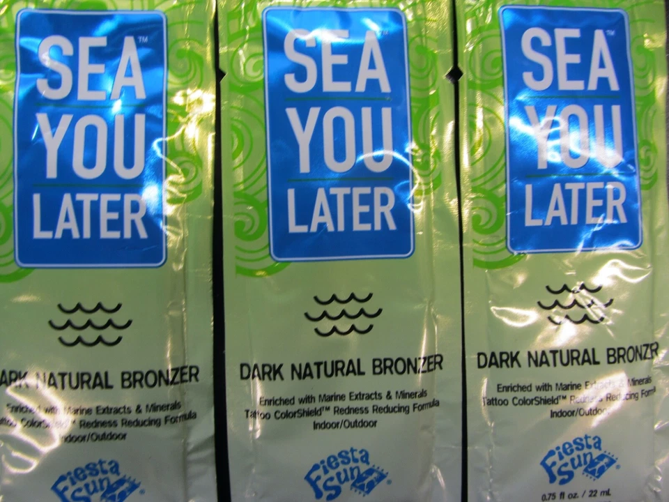 PACK DE 5 LOCIONES BRONCEADORAS NATURALES OSCURAS FIESTA SUN SEA YOU LATER PAQUETES DE MUESTRA Foto 1 de 1