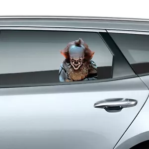 Autocollant mural fenêtre de voiture Pennywise It Peeking cadeau Noël Halloween enfants - Photo 1 sur 1