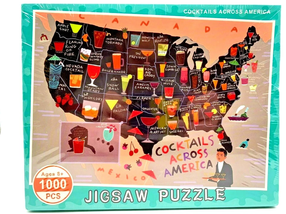 DCBA HGFE Orange Blue Rainy Night Park Walk 1000 Piece Jigsaw Puzzle K-3313